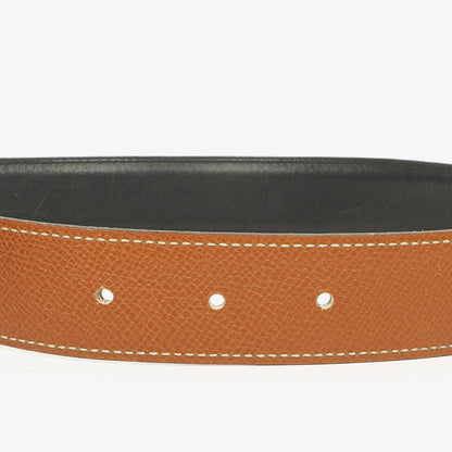 Hermès H Wendegürtel 65 in Navy und Gold Box, 30 mm