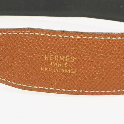 Hermès H Wendegürtel 65 in Navy und Gold Box, 30 mm