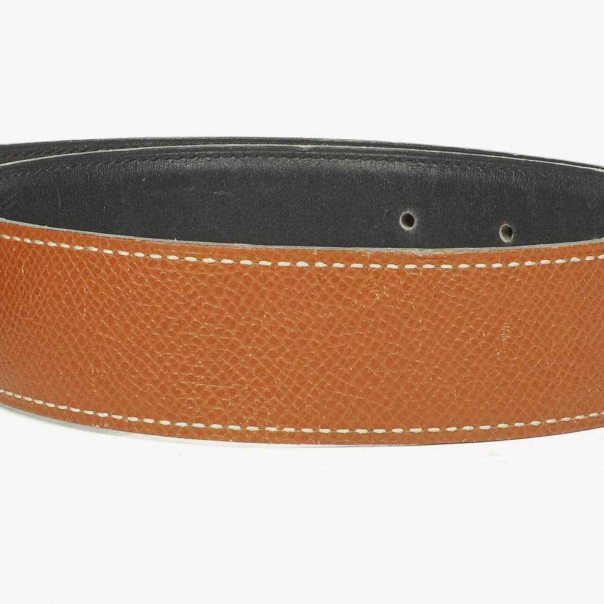 Hermès H Wendegürtel 65 in Navy und Gold Box, 30 mm