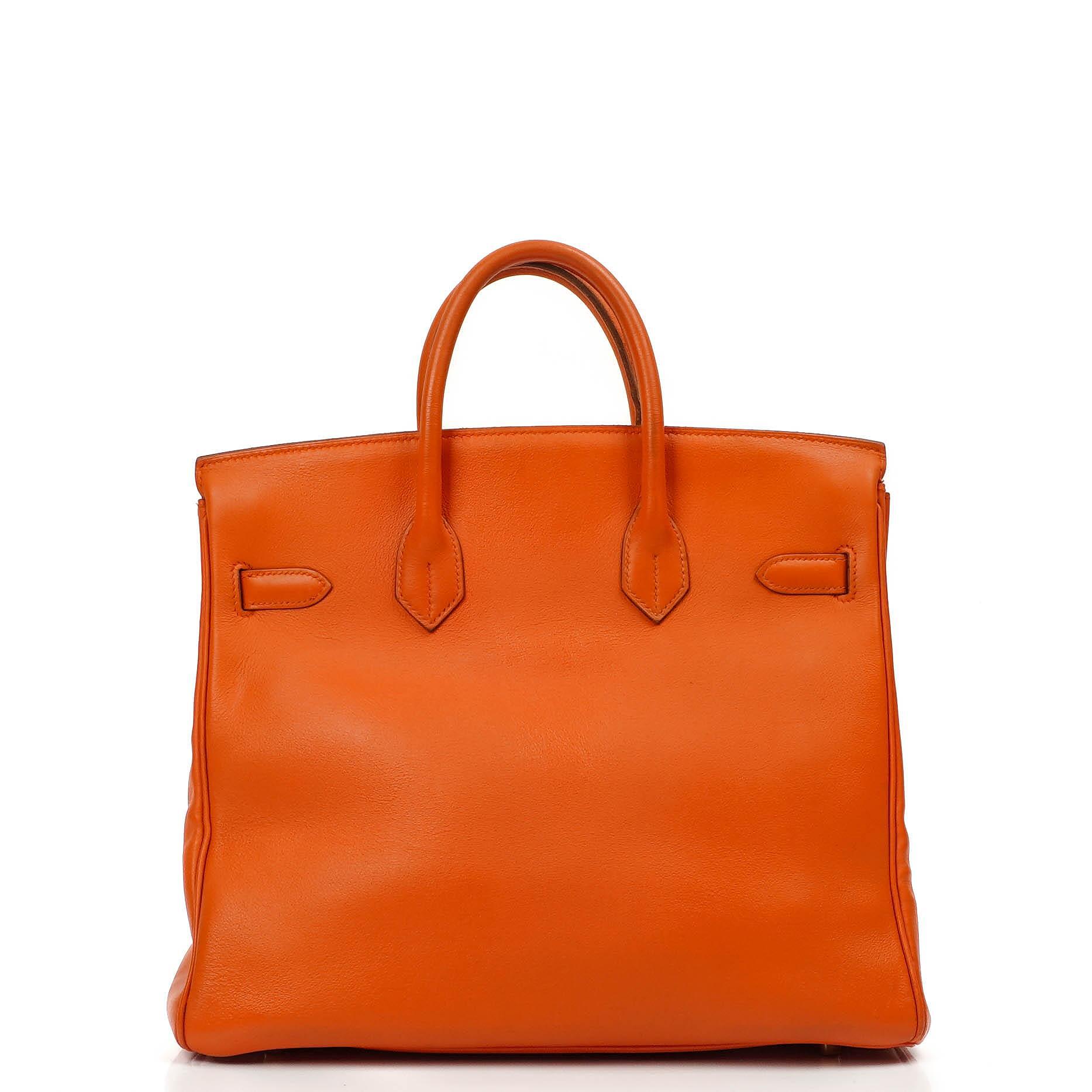 Hermes HAC Birkin 32 Swift Leder Orange mit Gold Hardware