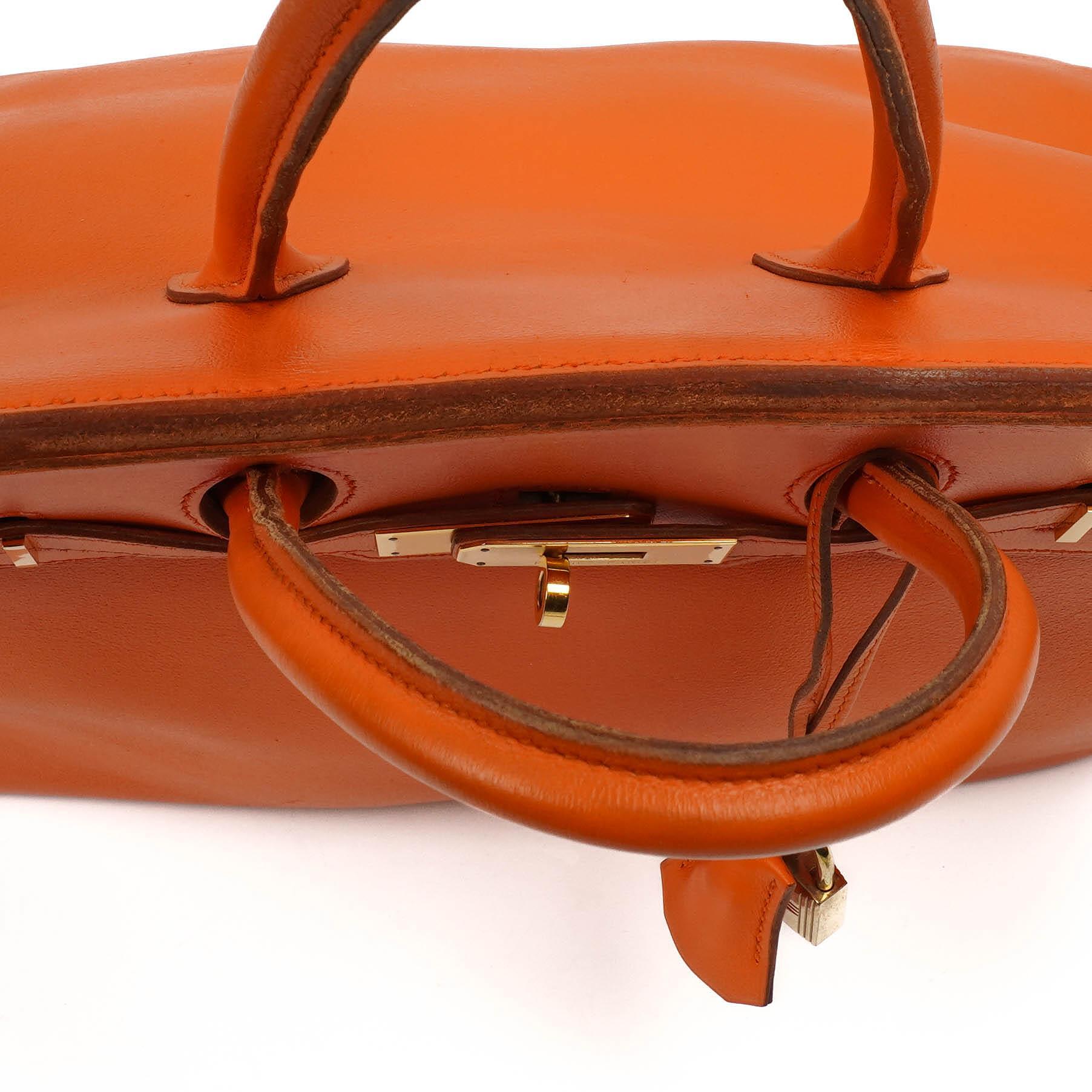 Hermes HAC Birkin 32 Swift Leder Orange mit Gold Hardware