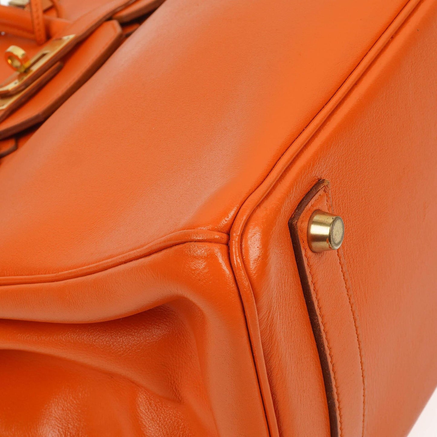 Hermes HAC Birkin 32 Swift Leder Orange mit Gold Hardware