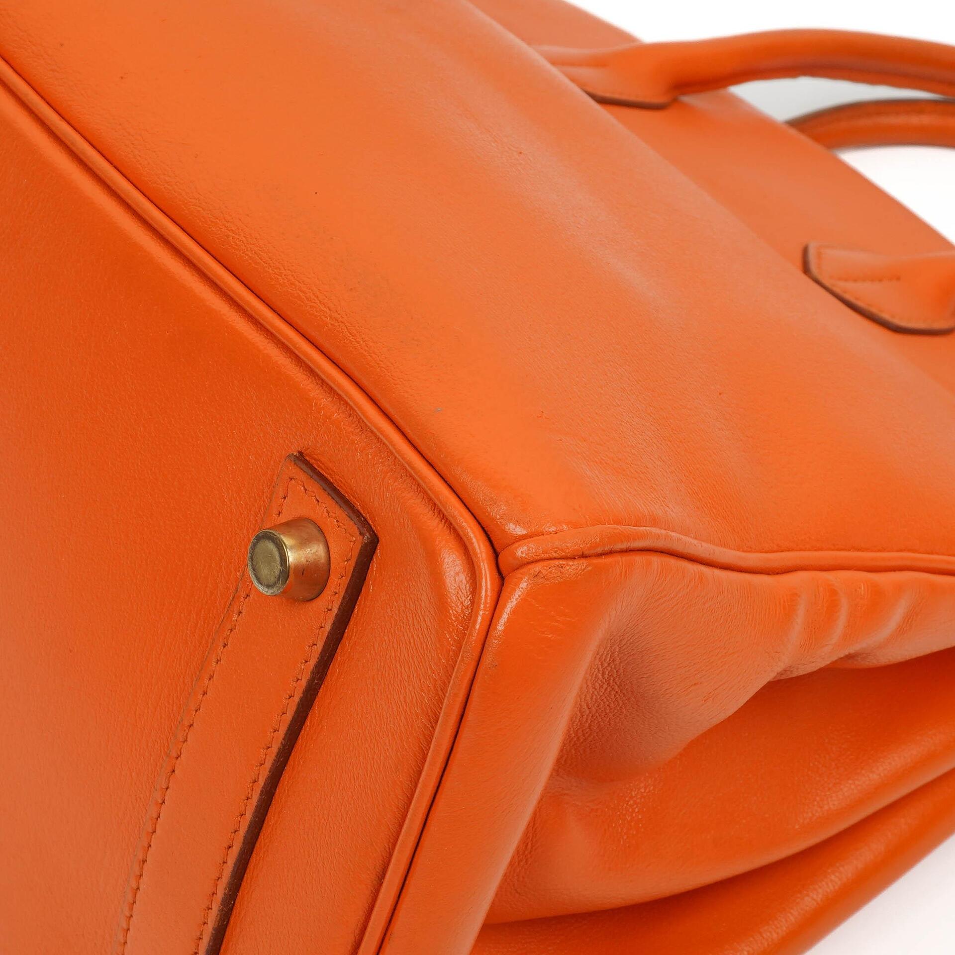 Hermes HAC Birkin 32 Swift Leder Orange mit Gold Hardware