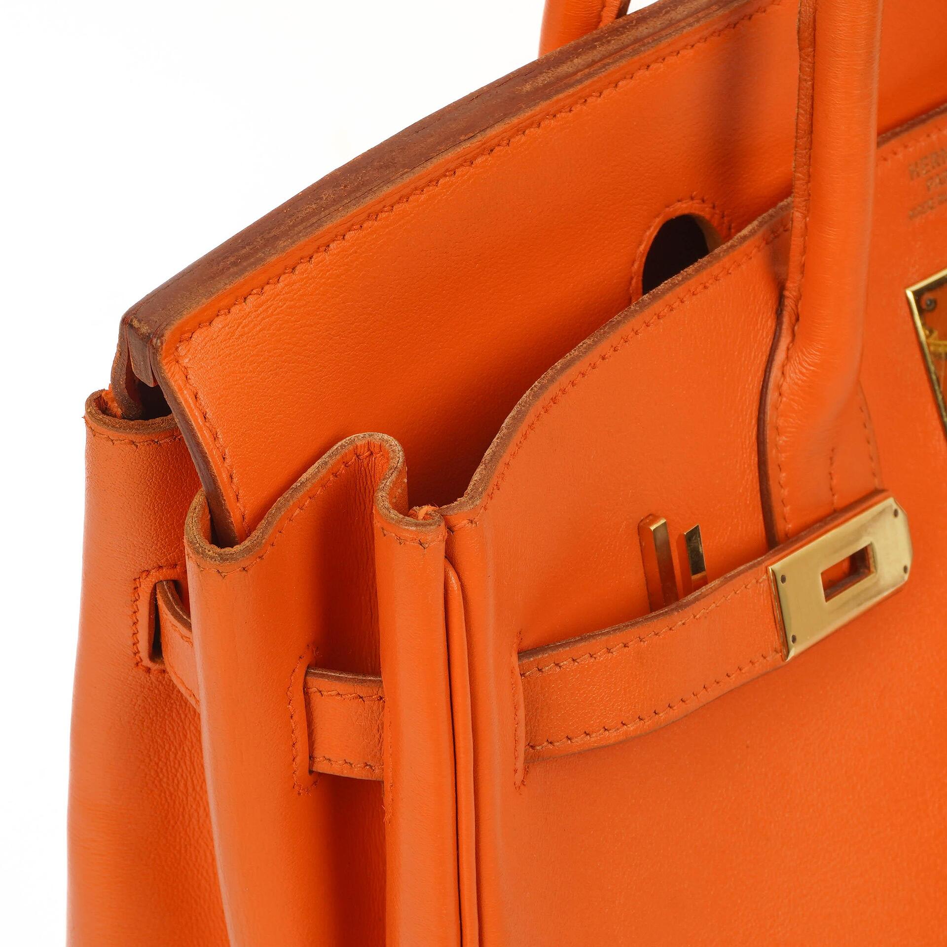 Hermes HAC Birkin 32 Swift Leder Orange mit Gold Hardware