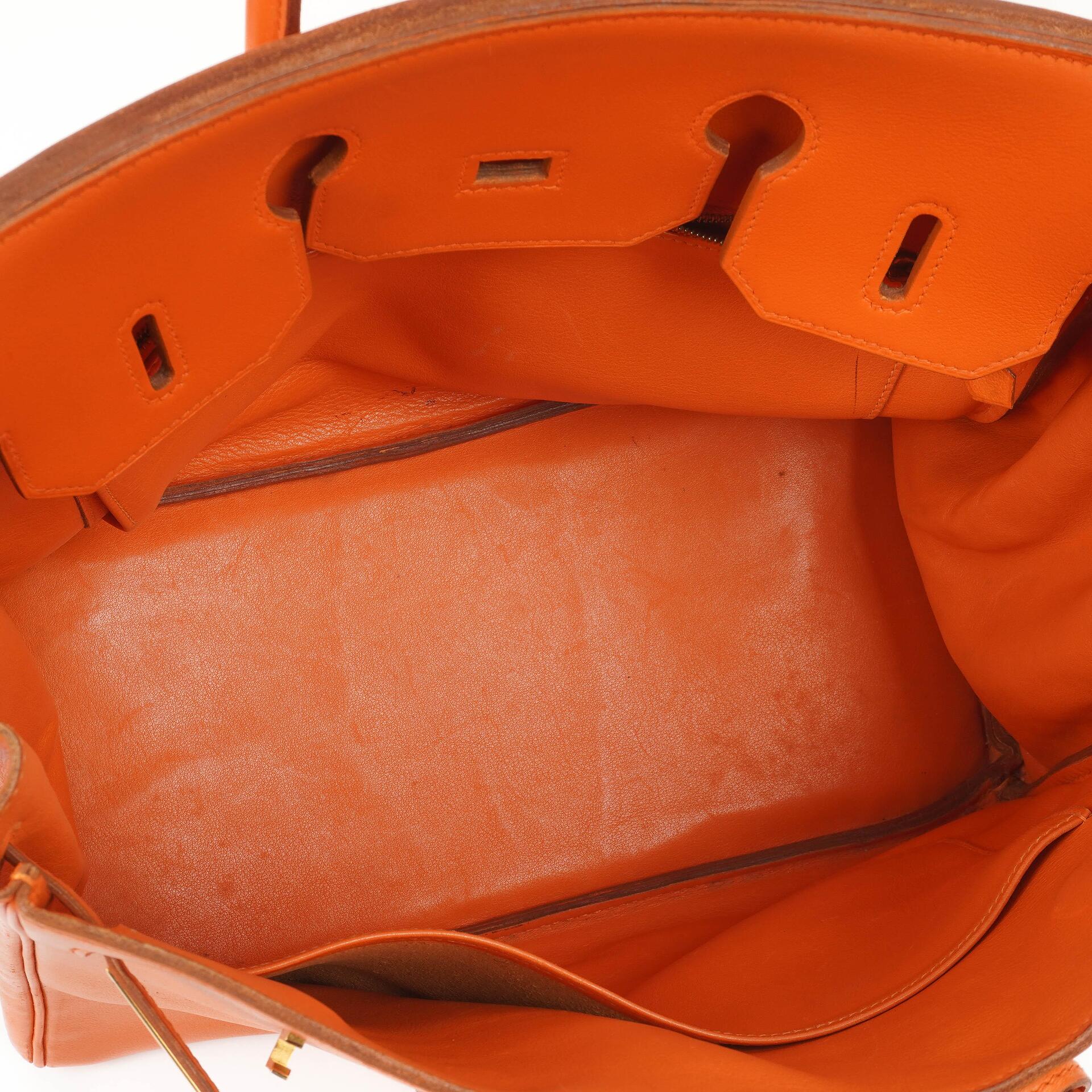 Hermes HAC Birkin 32 Swift Leder Orange mit Gold Hardware