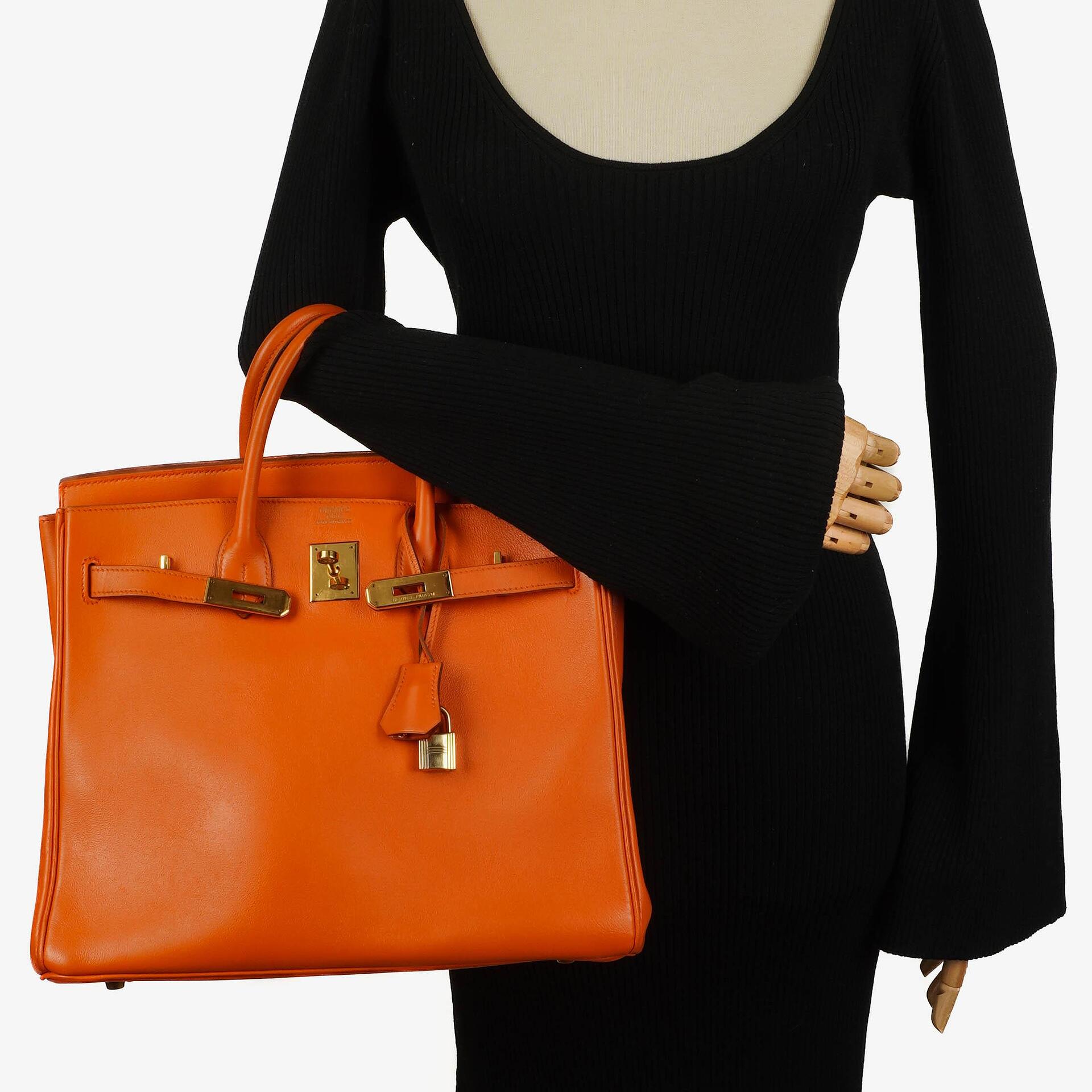 Hermes HAC Birkin 32 Swift Leder Orange mit Gold Hardware