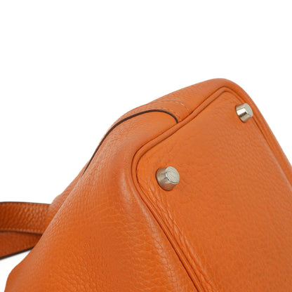 Hermès Picotin 18 PM Bucket Tasche aus orangefarbenem Taurillon Clemence