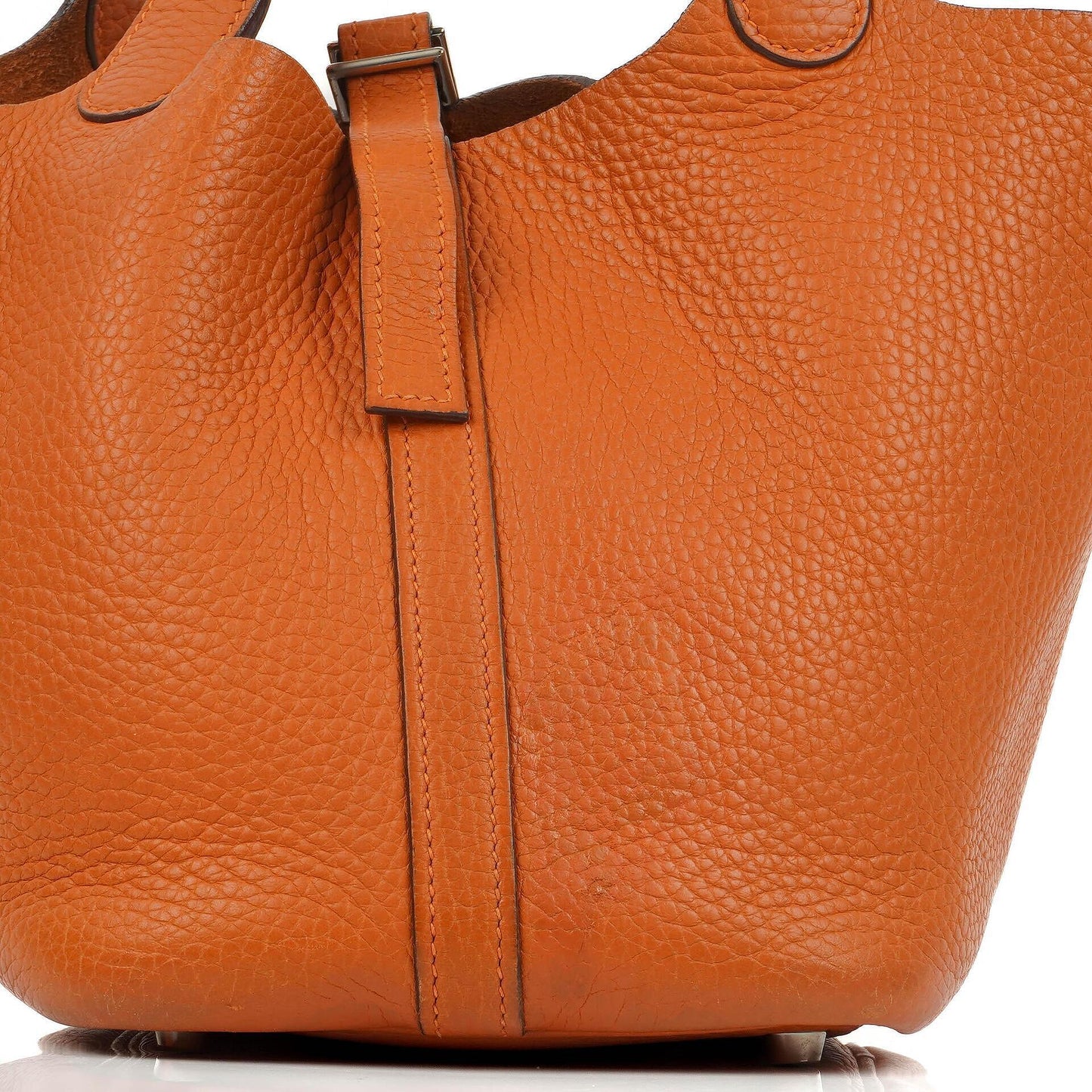 Hermès Picotin 18 PM Bucket Tasche aus orangefarbenem Taurillon Clemence