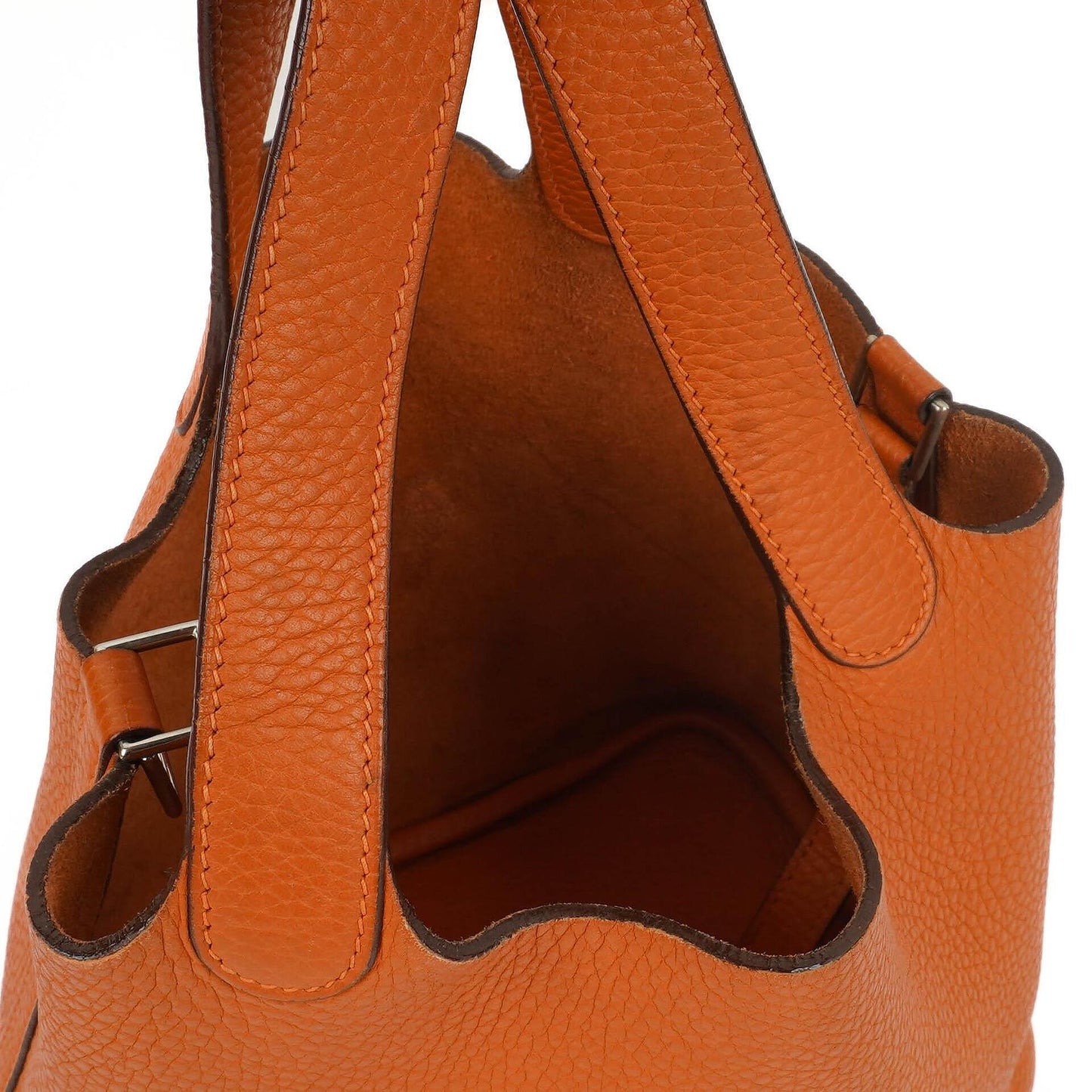 Hermès Picotin 18 PM Bucket Tasche aus orangefarbenem Taurillon Clemence