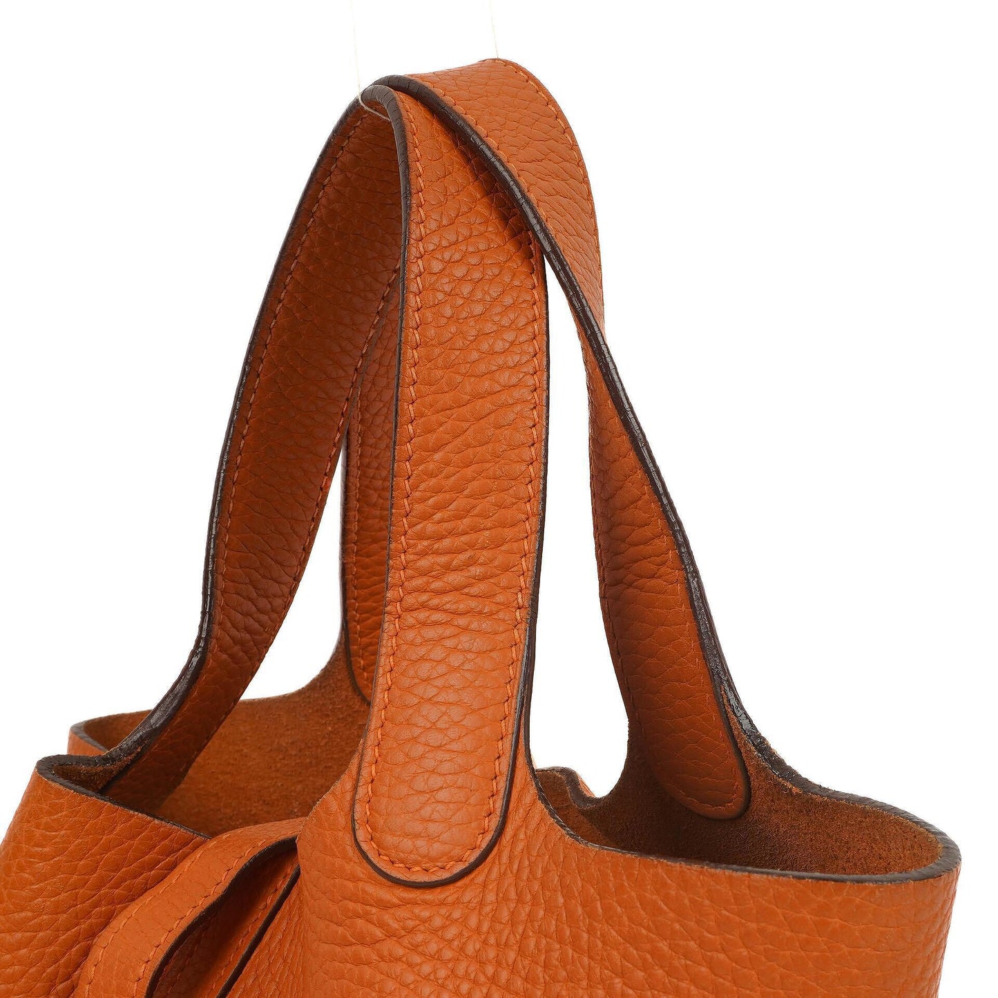 Hermès Picotin 18 PM Bucket Tasche aus orangefarbenem Taurillon Clemence