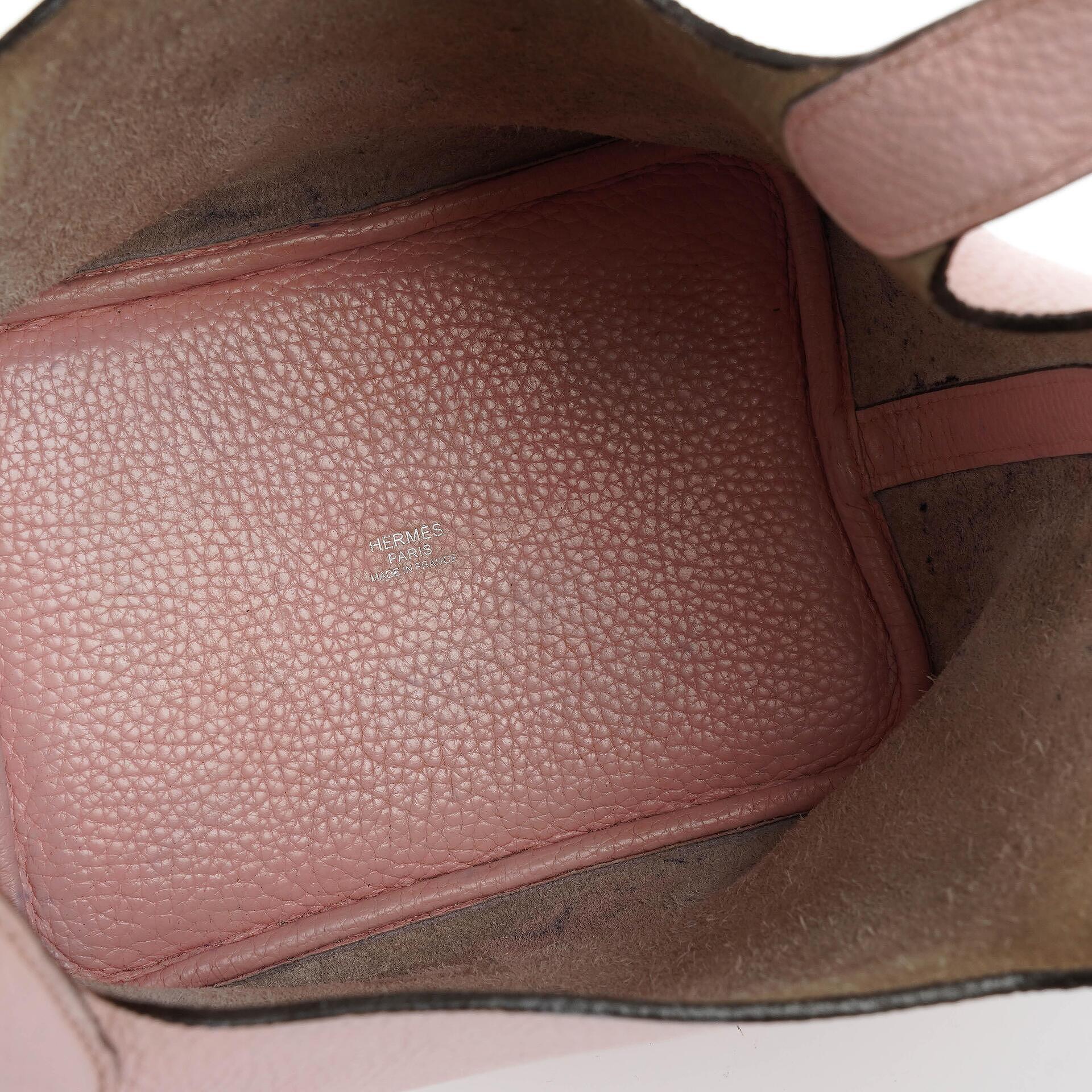 Hermès Picotin 18 aus Rose Sakura Taurillon Clemence mit Palladium-Hardware