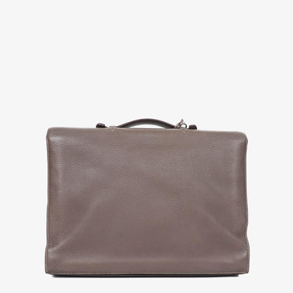 Hermès Sac à Dépêches 38 cm Aktentasche aus Clemence-Leder in Gris Tourterelle mit palladiumbeschichteter Hardware