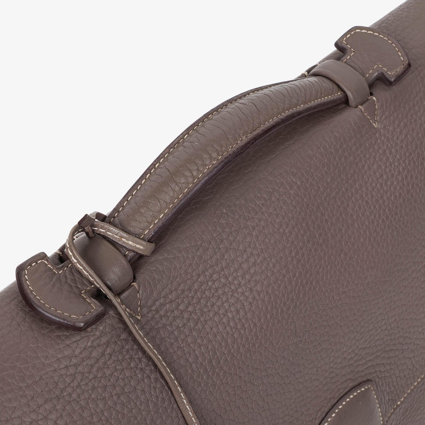 Hermès Sac à Dépêches 38 cm Aktentasche aus Clemence-Leder in Gris Tourterelle mit palladiumbeschichteter Hardware