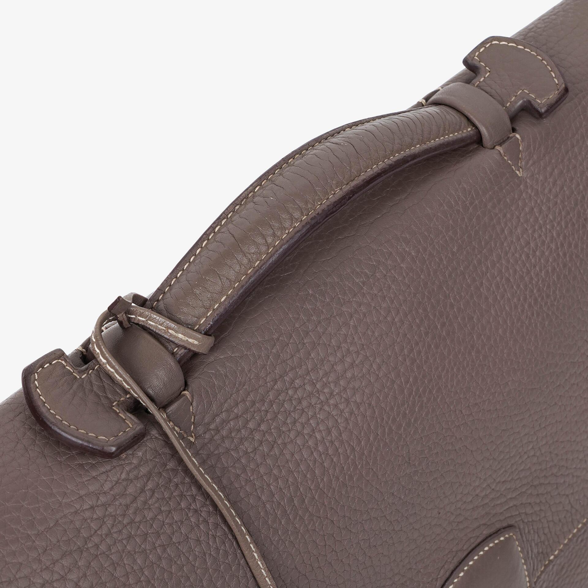 Hermès Sac à Dépêches 38 cm Aktentasche aus Clemence-Leder in Gris Tourterelle mit palladiumbeschichteter Hardware
