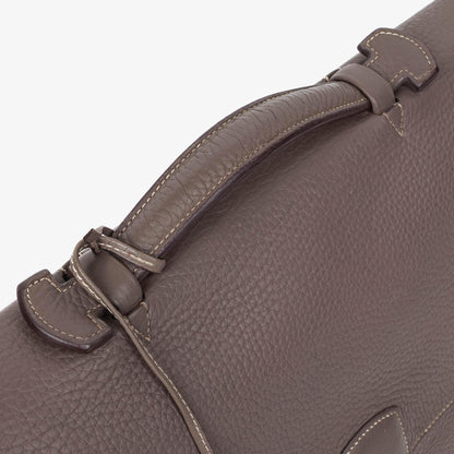 Hermès Sac à Dépêches 38 cm Aktentasche aus Clemence-Leder in Gris Tourterelle mit palladiumbeschichteter Hardware