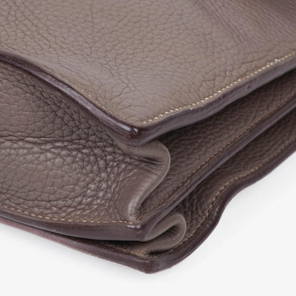 Hermès Sac à Dépêches 38 cm Aktentasche aus Clemence-Leder in Gris Tourterelle mit palladiumbeschichteter Hardware