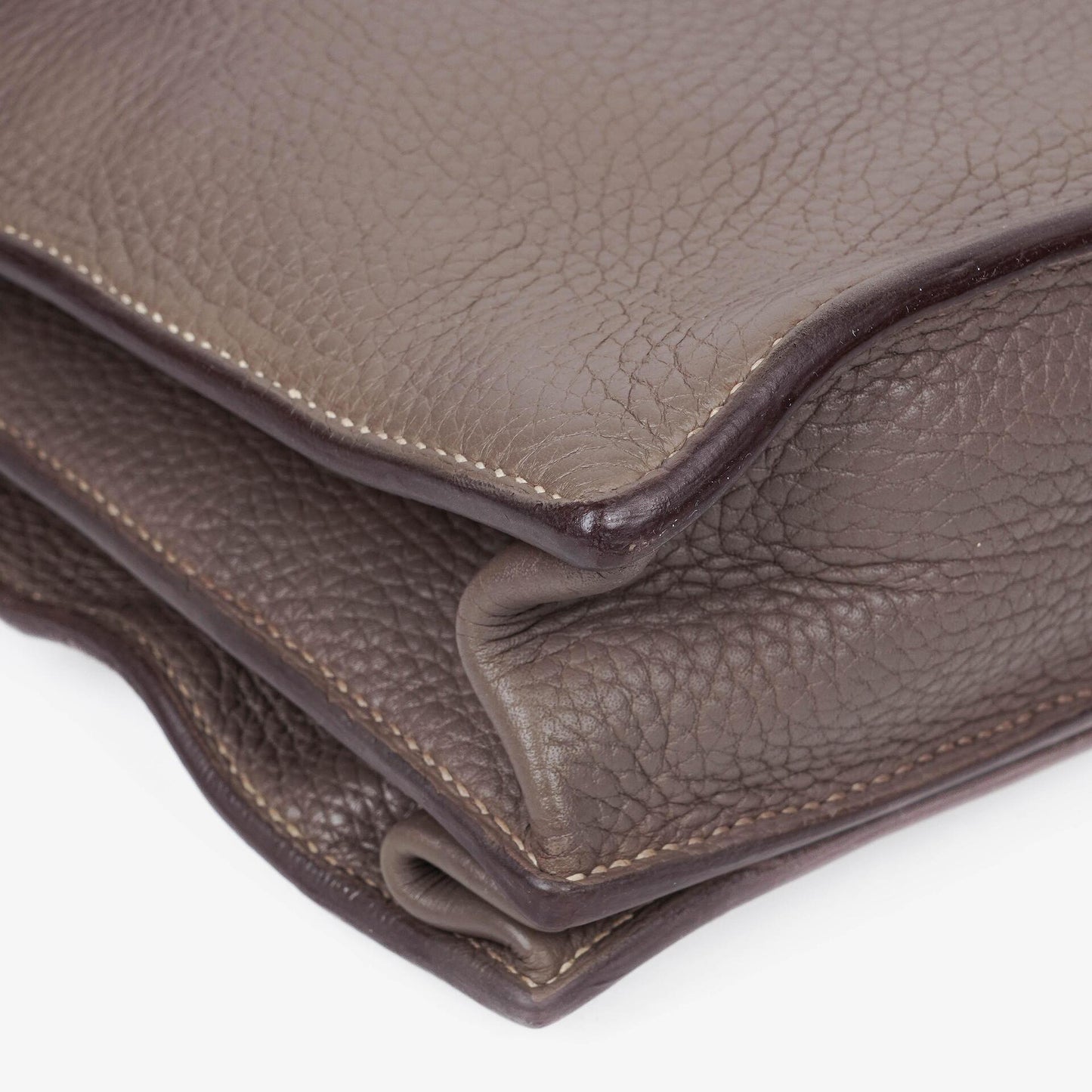 Hermès Sac à Dépêches 38 cm Aktentasche aus Clemence-Leder in Gris Tourterelle mit palladiumbeschichteter Hardware