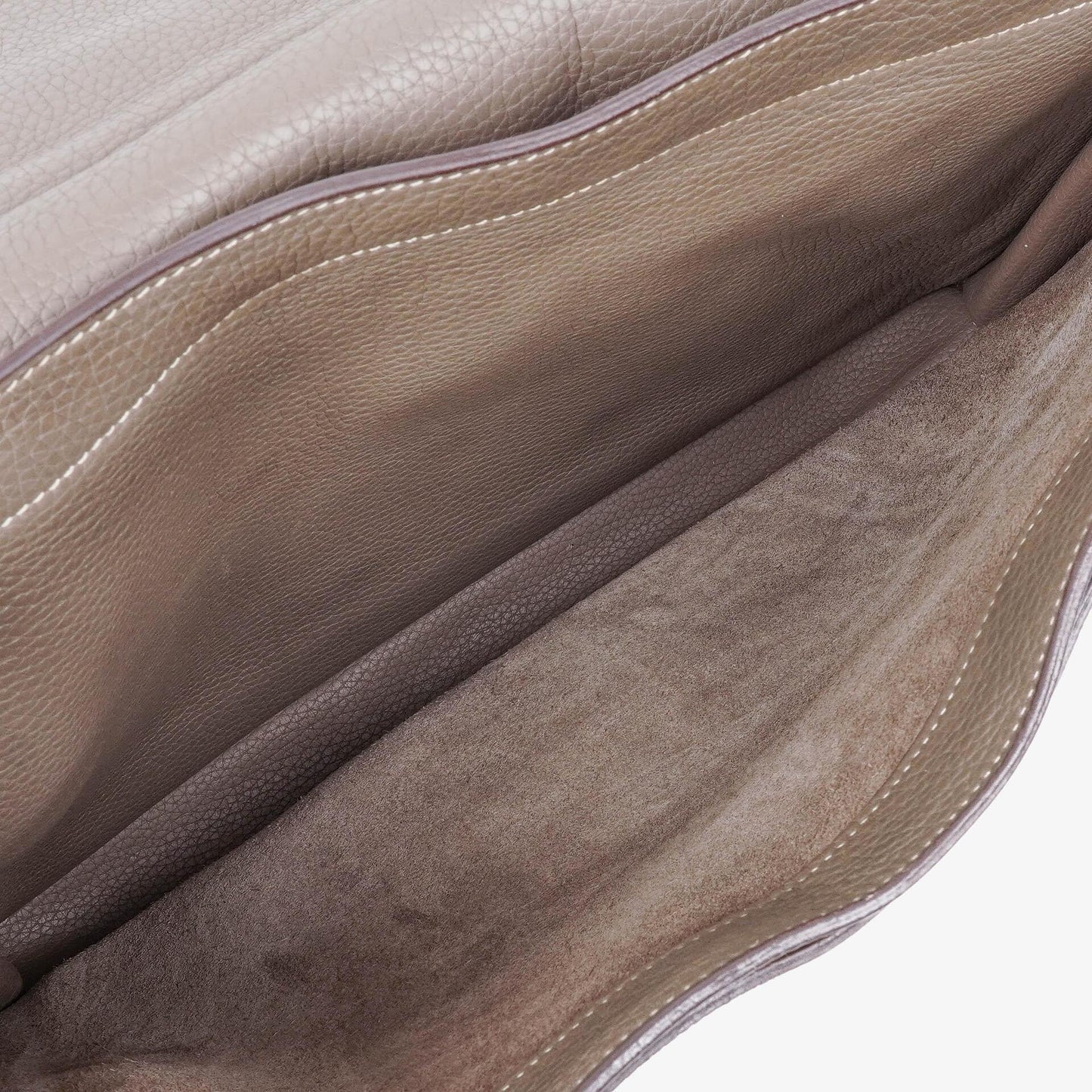 Hermès Sac à Dépêches 38 cm Aktentasche aus Clemence-Leder in Gris Tourterelle mit palladiumbeschichteter Hardware