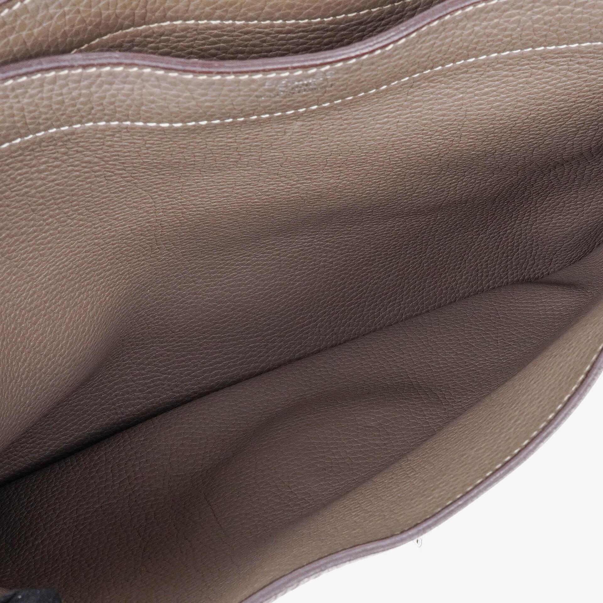 Hermès Sac à Dépêches 38 cm Aktentasche aus Clemence-Leder in Gris Tourterelle mit palladiumbeschichteter Hardware