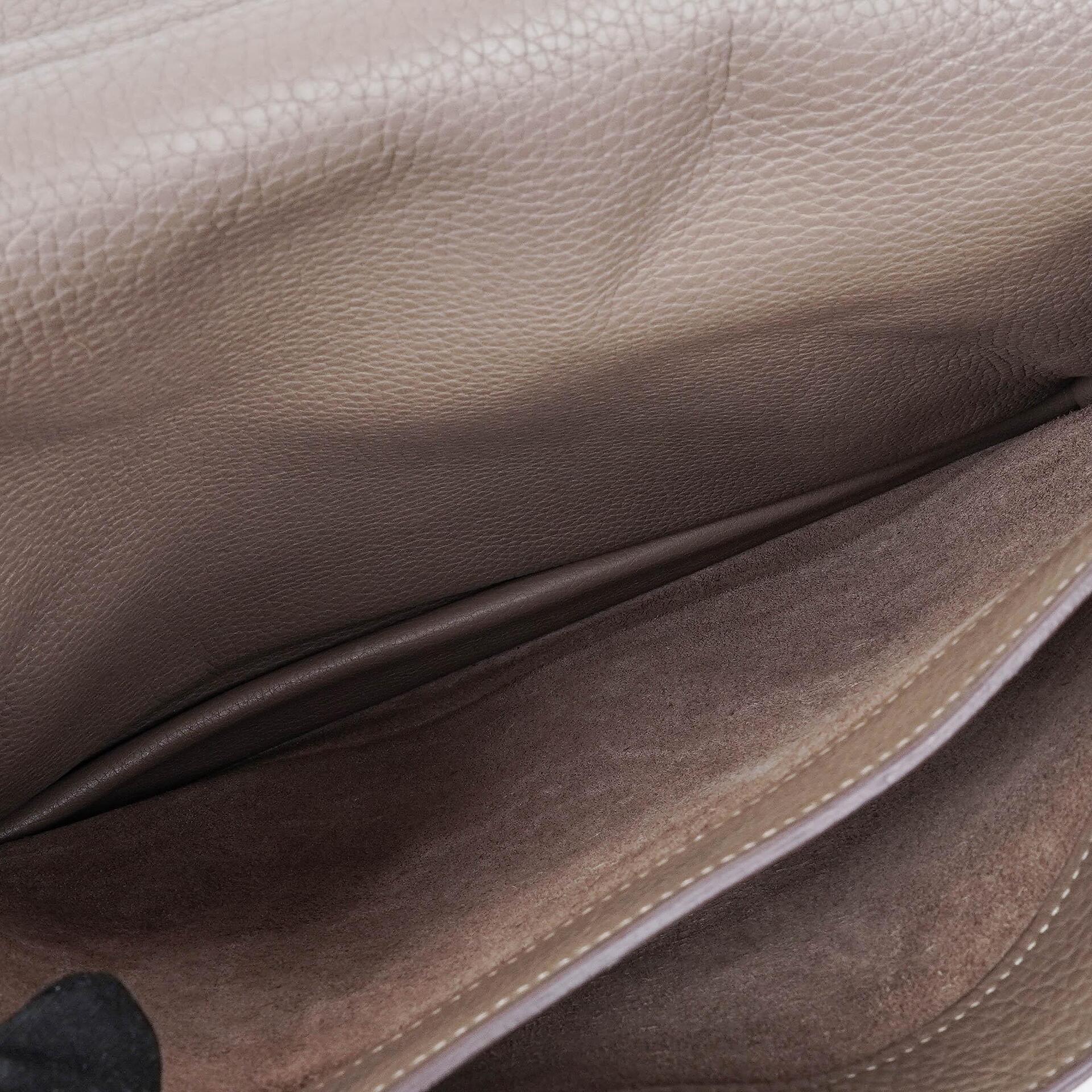 Hermès Sac à Dépêches 38 cm Aktentasche aus Clemence-Leder in Gris Tourterelle mit palladiumbeschichteter Hardware