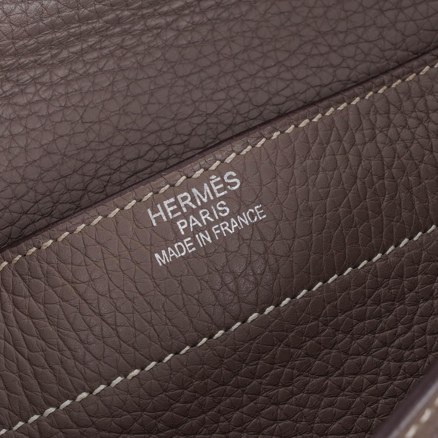 Hermès Sac à Dépêches 38 cm Aktentasche aus Clemence-Leder in Gris Tourterelle mit palladiumbeschichteter Hardware