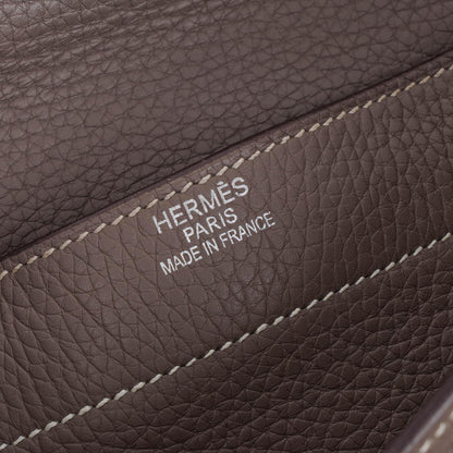 Hermès Sac à Dépêches 38 cm Aktentasche aus Clemence-Leder in Gris Tourterelle mit palladiumbeschichteter Hardware