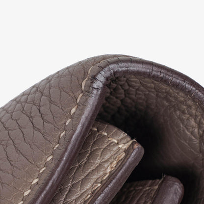 Hermès Sac à Dépêches 38 cm Aktentasche aus Clemence-Leder in Gris Tourterelle mit palladiumbeschichteter Hardware