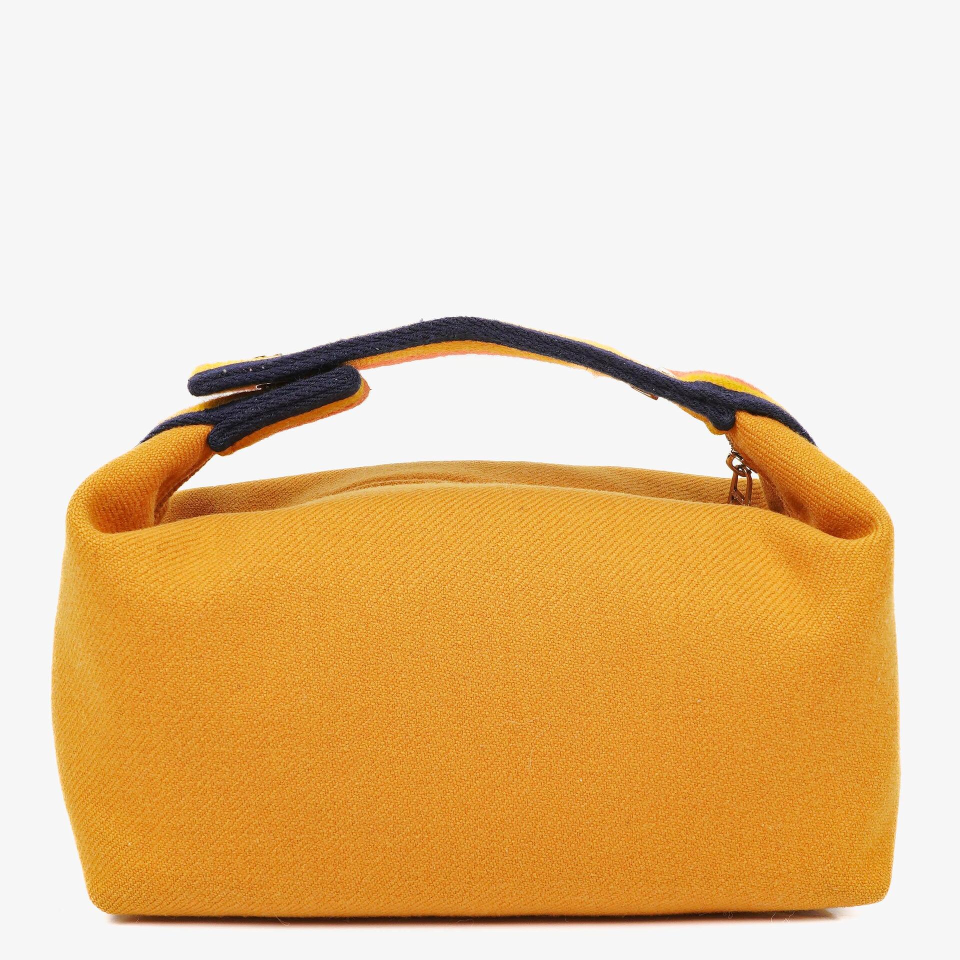 Hermès kleine Bride-A-Brac Pouch aus ockerfarbenem Canvas