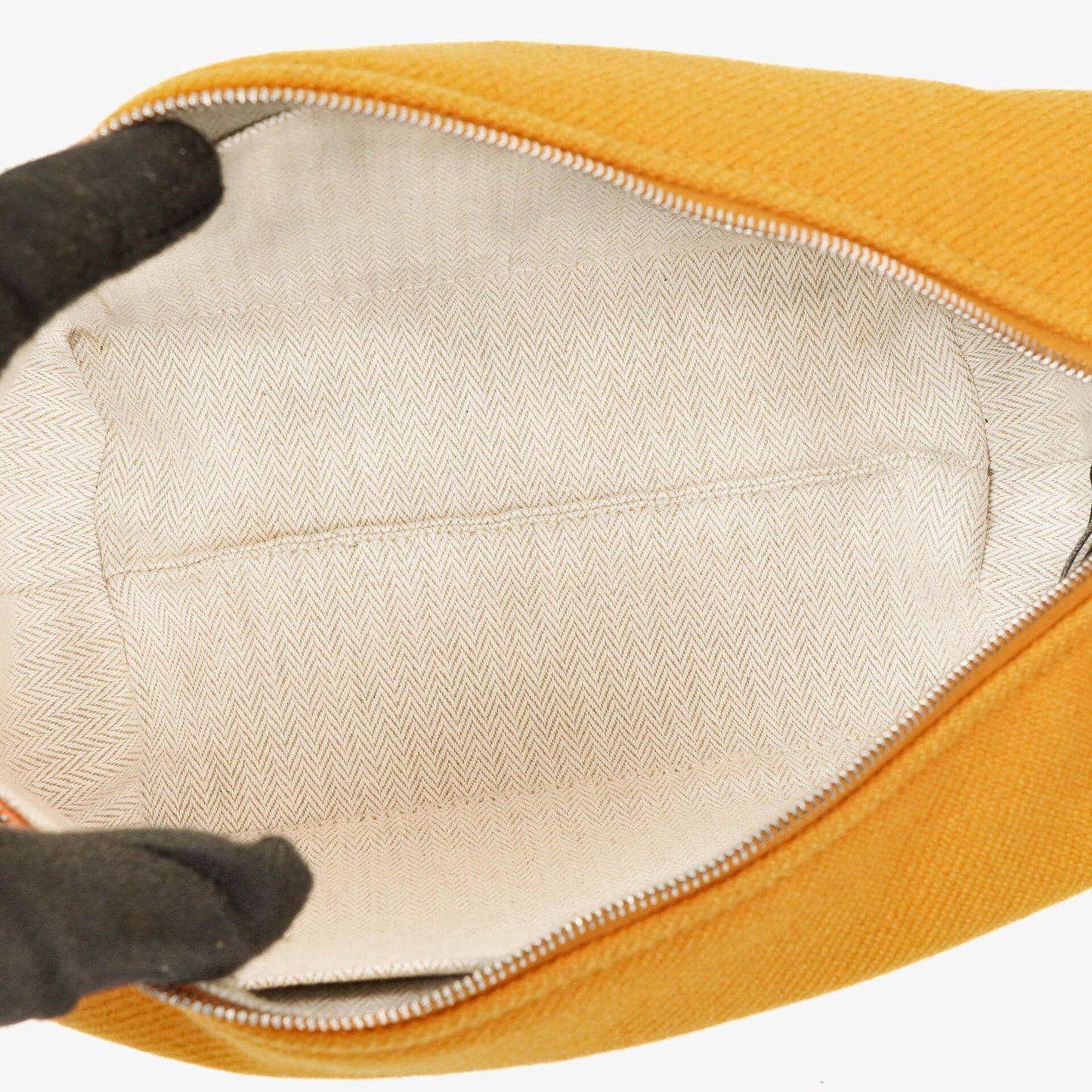 Hermès kleine Bride-A-Brac Pouch aus ockerfarbenem Canvas