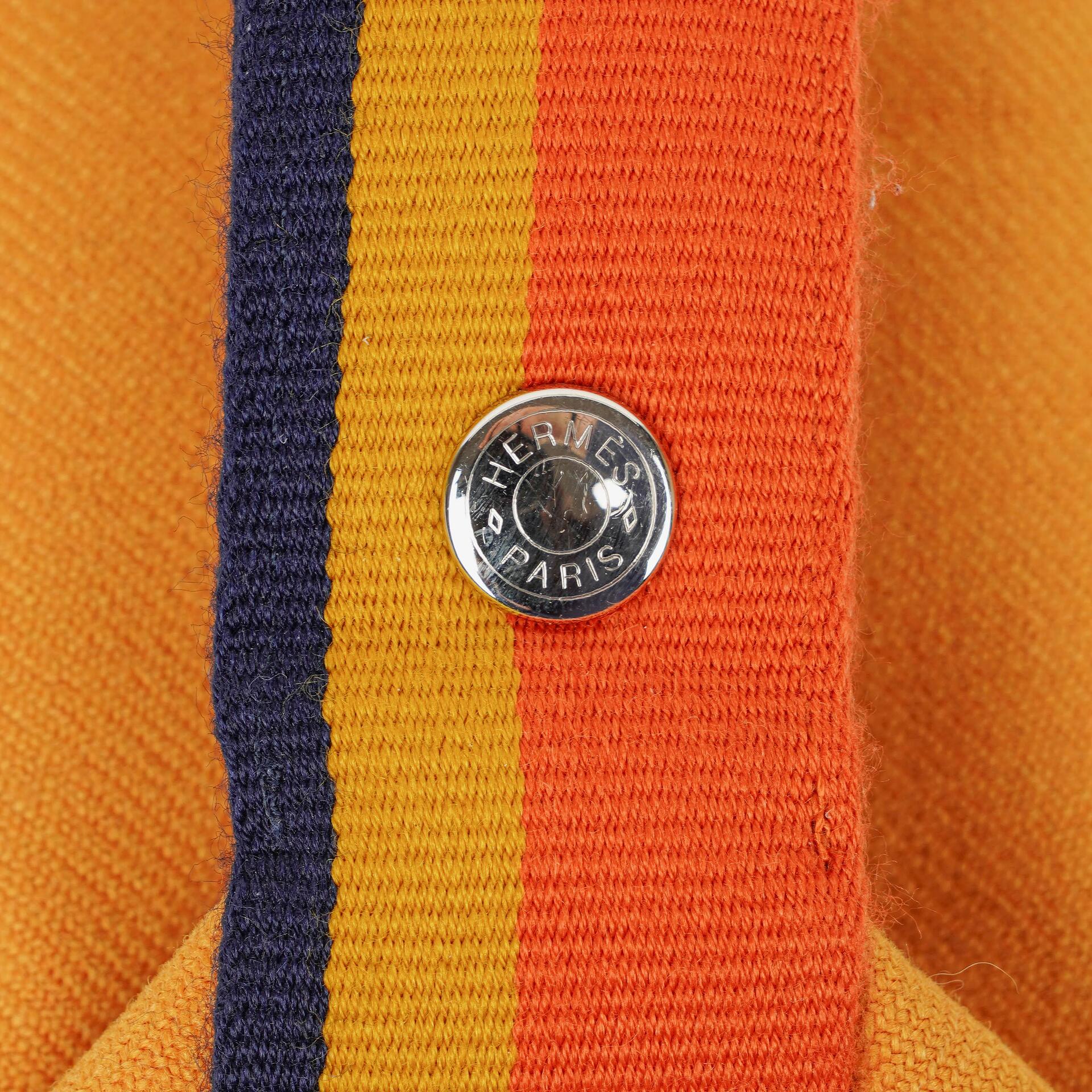 Hermès kleine Bride-A-Brac Pouch aus ockerfarbenem Canvas