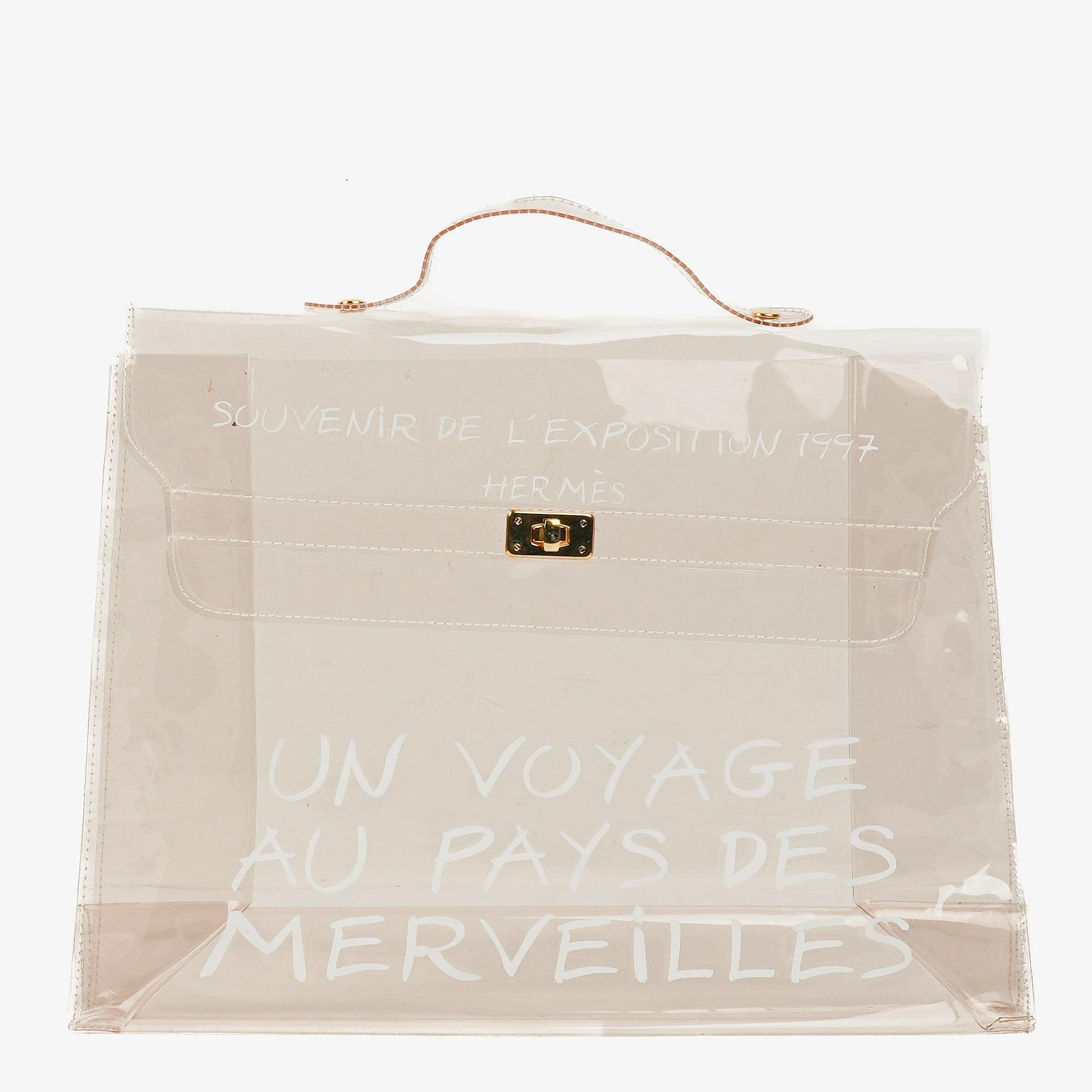 Hermès Souvenir De L'Exposition Kelly Tasche aus transparentem Vinyl