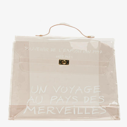 Hermès Souvenir De L'Exposition Kelly Tasche aus transparentem Vinyl