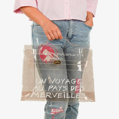 Hermès Souvenir De L'Exposition Kelly Tasche aus transparentem Vinyl