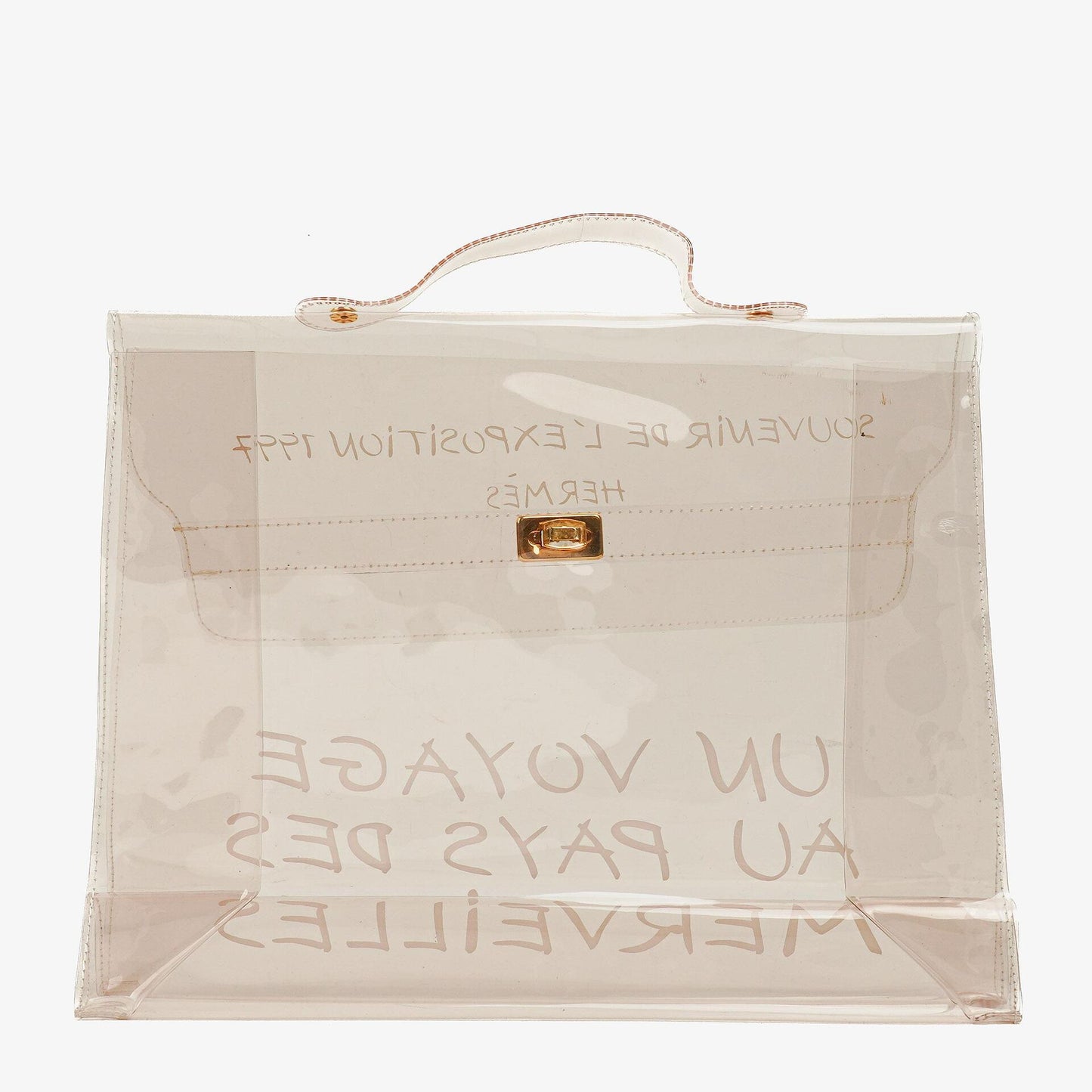 Hermès Souvenir De L'Exposition Kelly Tasche aus transparentem Vinyl