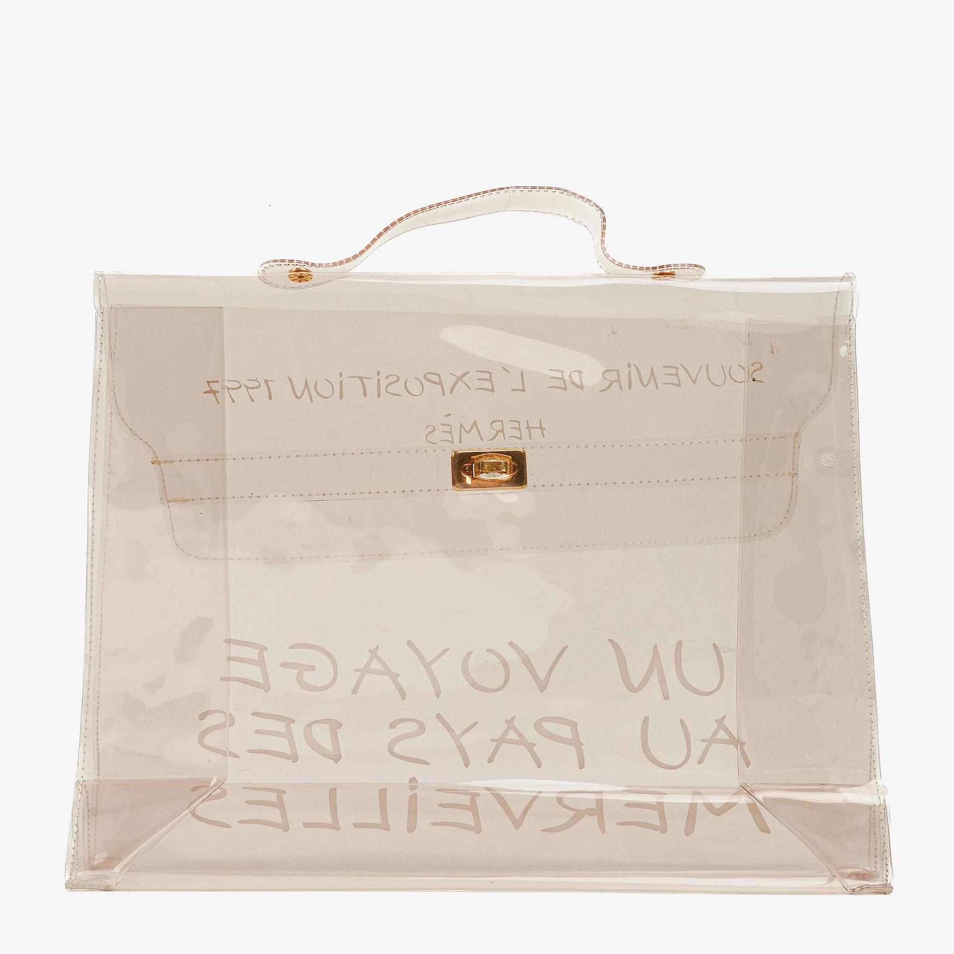 Hermès Souvenir De L'Exposition Kelly Tasche aus transparentem Vinyl