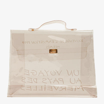 Hermès Souvenir De L'Exposition Kelly Tasche aus transparentem Vinyl