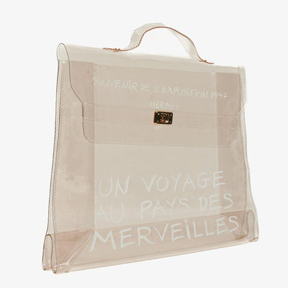 Hermès Souvenir De L'Exposition Kelly Tasche aus transparentem Vinyl