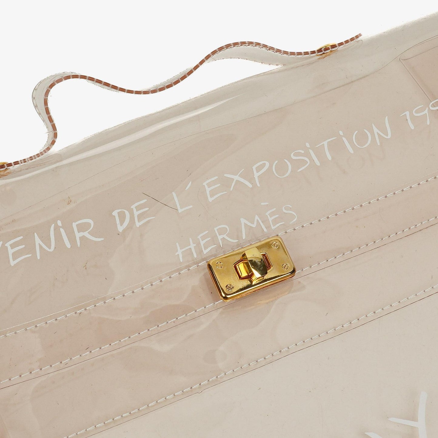 Hermès Souvenir De L'Exposition Kelly Tasche aus transparentem Vinyl