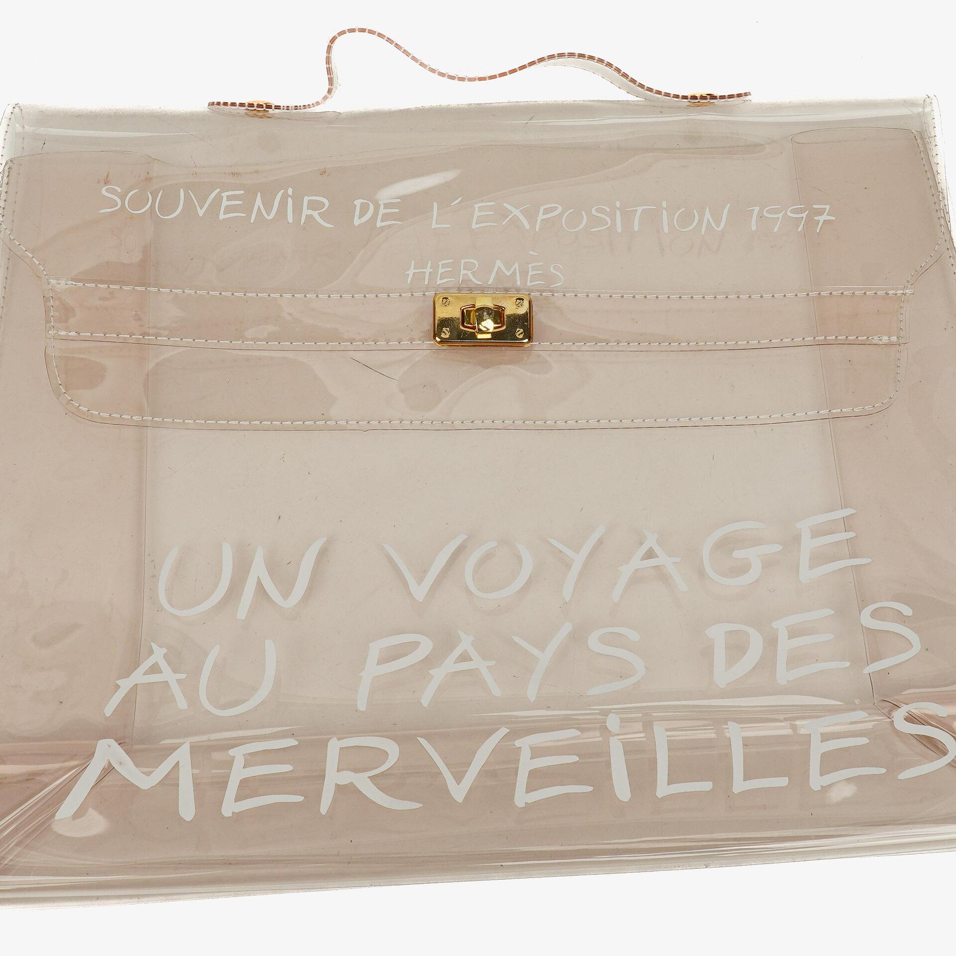 Hermès Souvenir De L'Exposition Kelly Tasche aus transparentem Vinyl