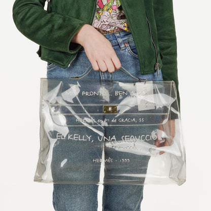 Hermès Souvenir De L'Exposition Kelly Tasche aus transparentem Vinyl