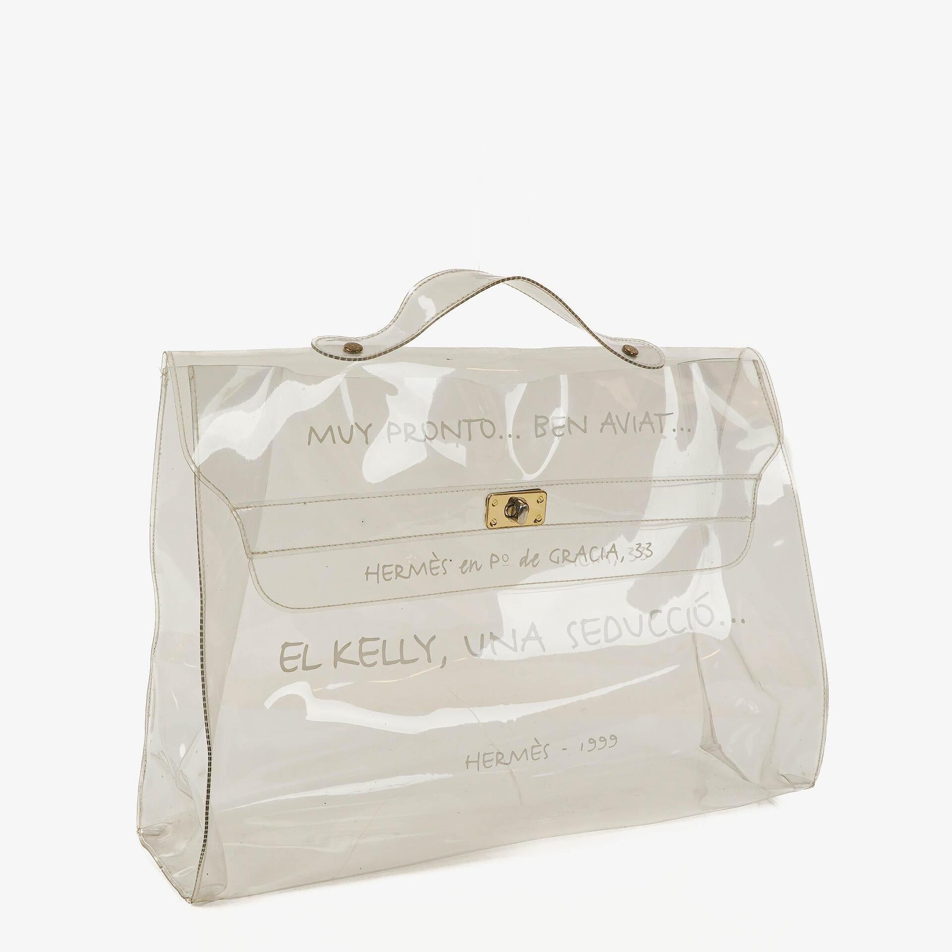 Hermès Souvenir De L'Exposition Kelly Tasche aus transparentem Vinyl