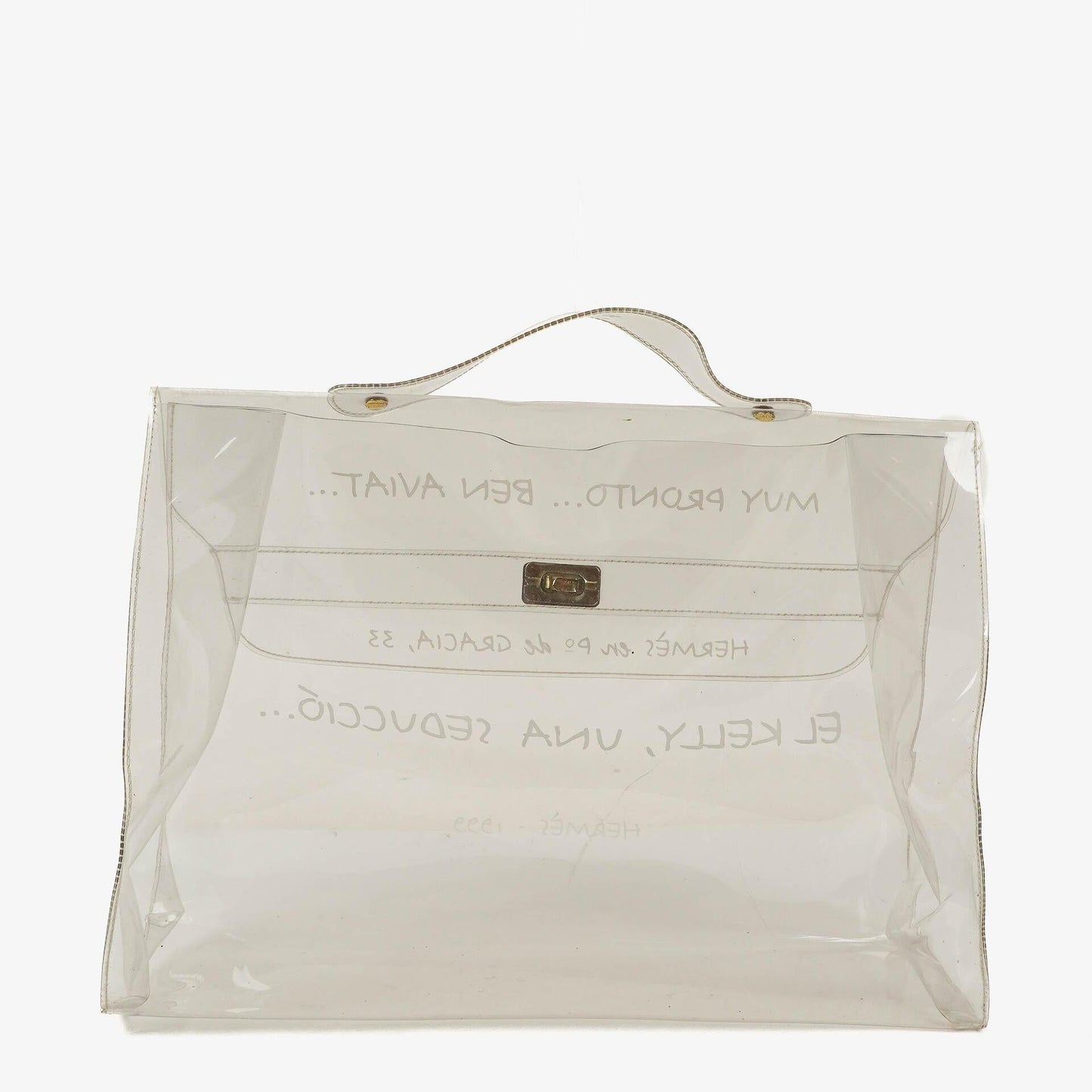 Hermès Souvenir De L'Exposition Kelly Tasche aus transparentem Vinyl