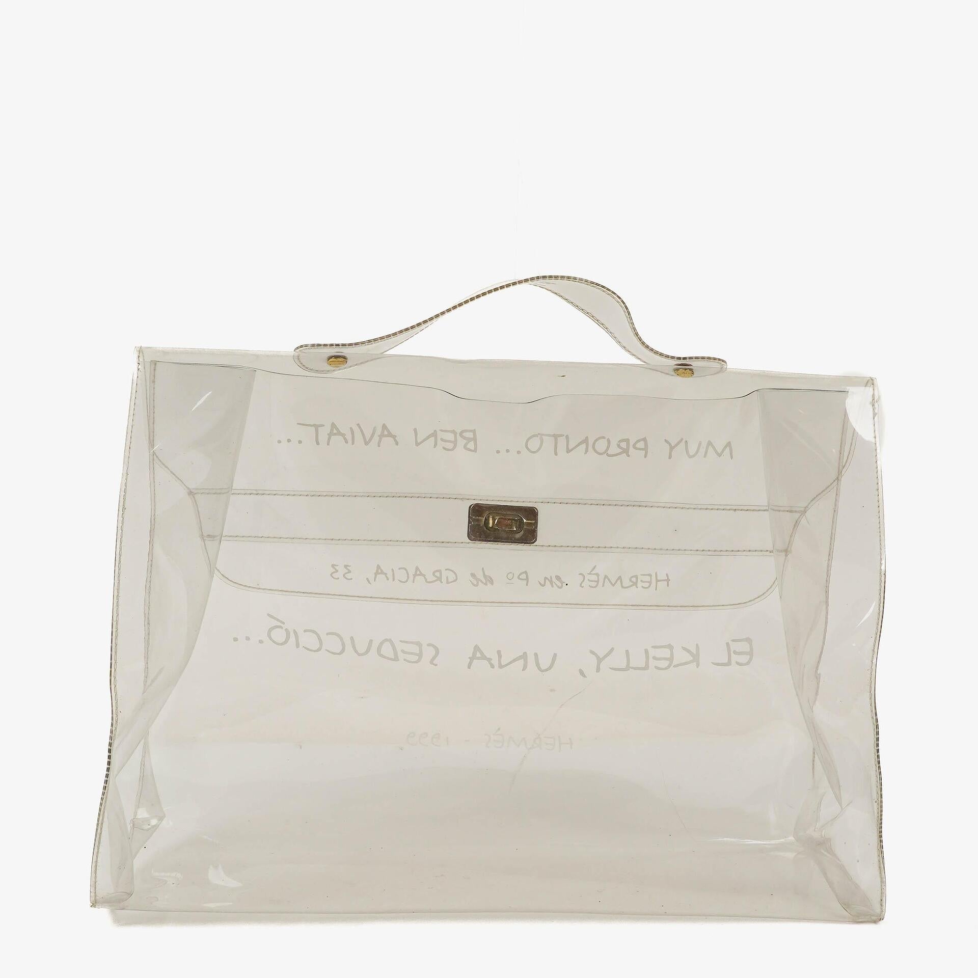 Hermès Souvenir De L'Exposition Kelly Tasche aus transparentem Vinyl