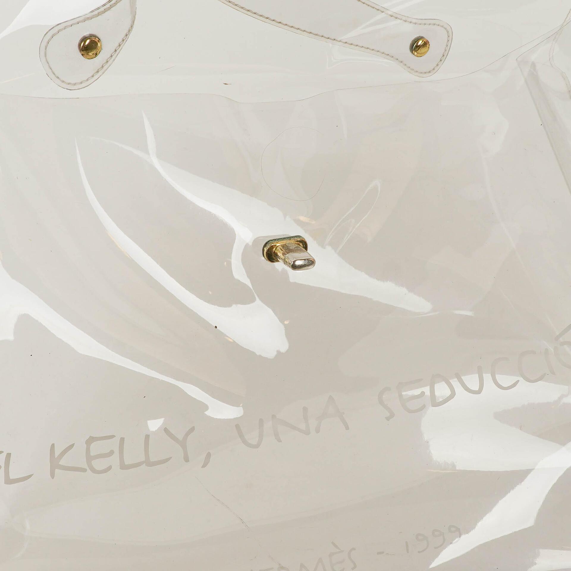 Hermès Souvenir De L'Exposition Kelly Tasche aus transparentem Vinyl