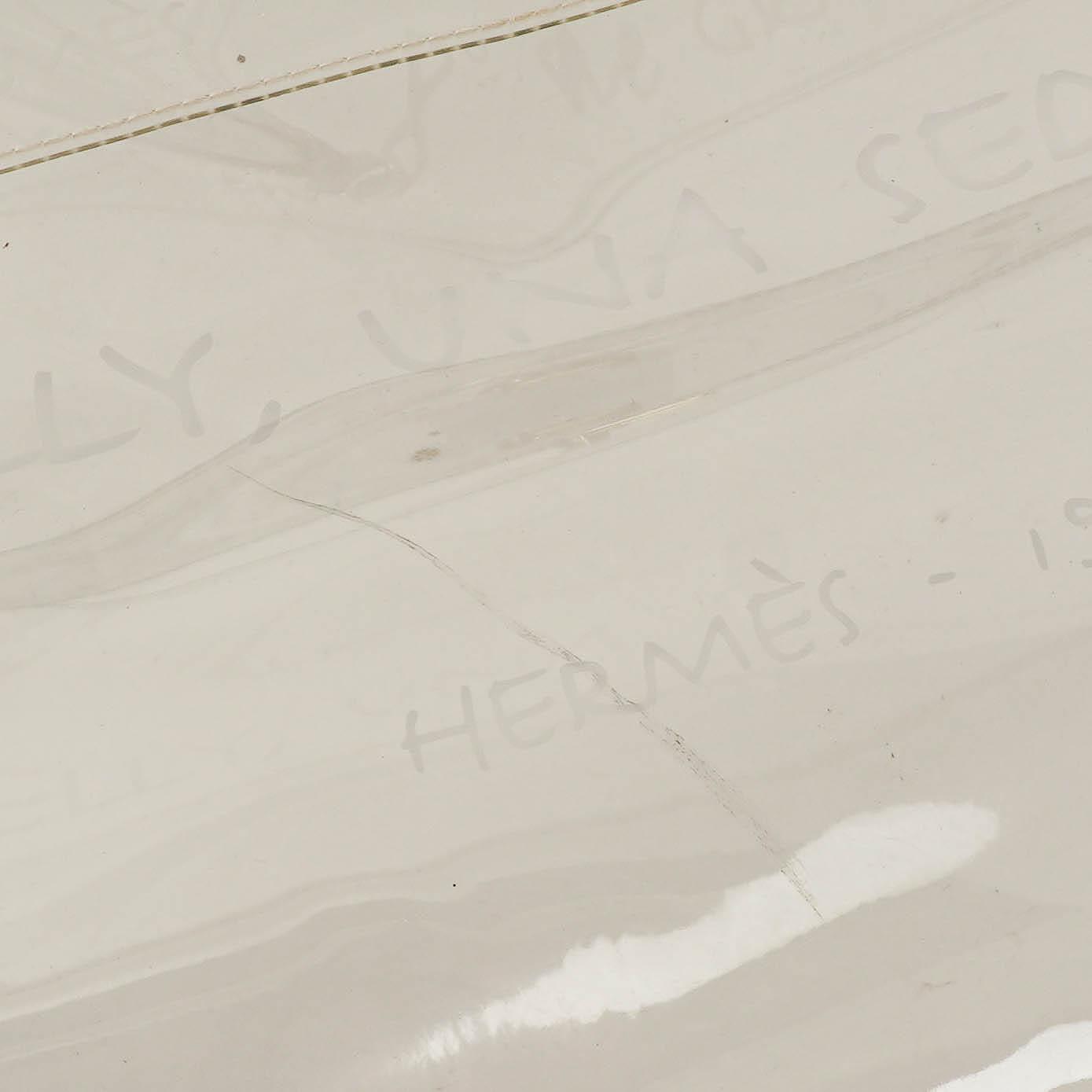 Hermès Souvenir De L'Exposition Kelly Tasche aus transparentem Vinyl