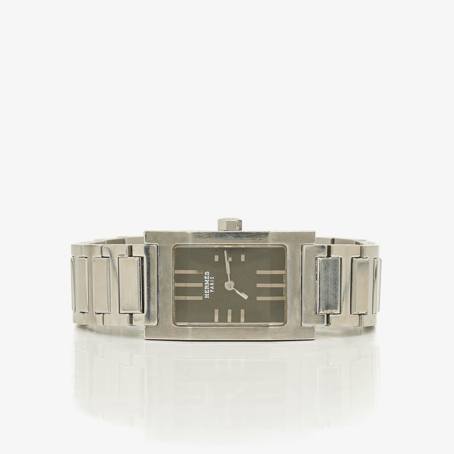 Hermès Tandem TA1.210 Quarzuhr aus Edelstahl