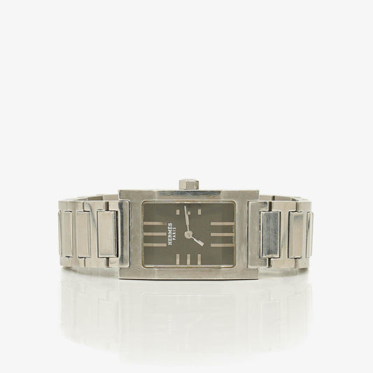 Hermès Tandem TA1.210 Quarzuhr aus Edelstahl