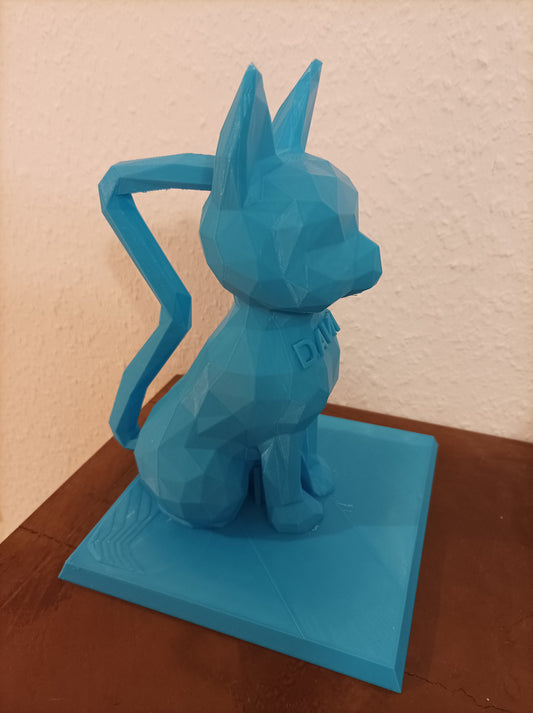 3D Gedruckter Katzen Kopfhörer Ständer - Low Poly Design, Modernes Bürozubehör, Personalisierbar