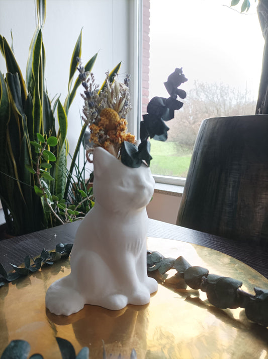 Einzigartige 3D Katzen Vase, Dekorative Katzenfigur für Zuhause