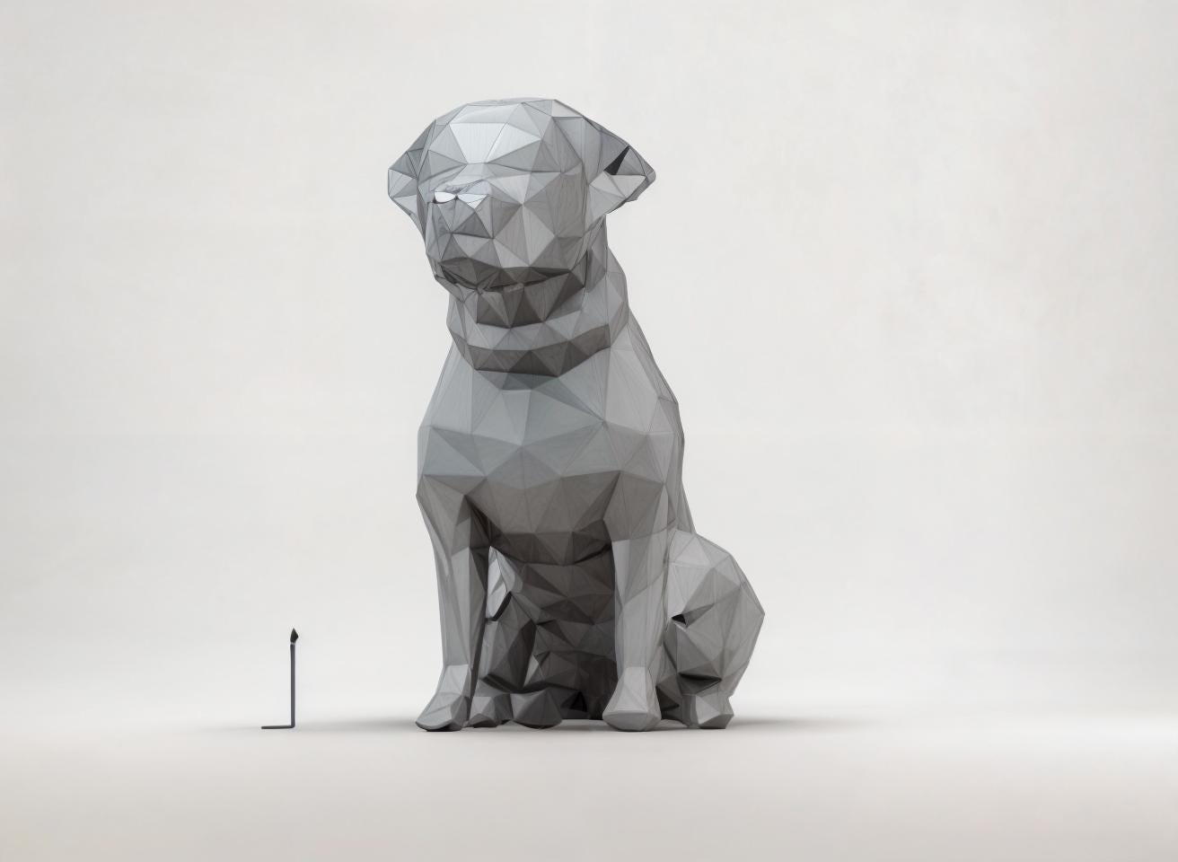 Low Poly Hund 3D Modell für 3D Druck Trophäe, Skulptur, Modell